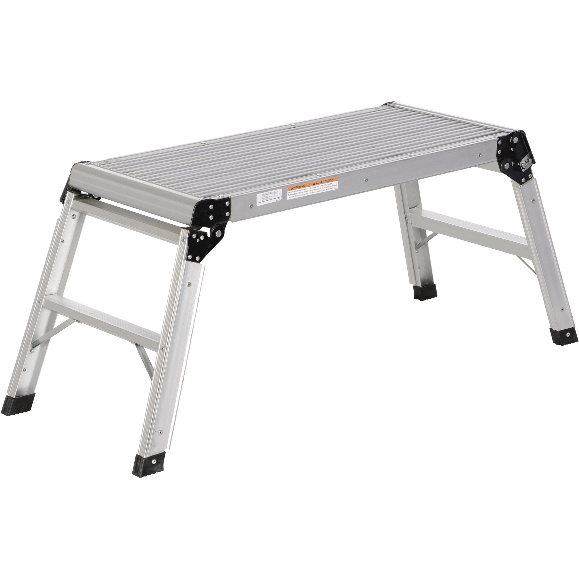 Vestil Aluminum Folding Step Platform - 250-Lb. Capacity, 32in.L x 15in.W x 19.5in.H, Non-Skid Feet, Model# AFSP-2
